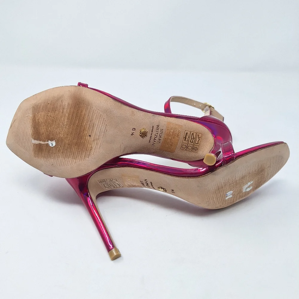 Stuart Weitzman Nudistcurve 100mm pink Sandals heels size 6.5